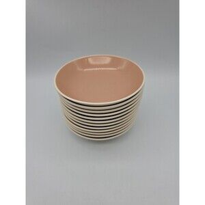 Harkerware Springtime Pink Cocoa Berry Bowls Oven Proof USA Set of 12